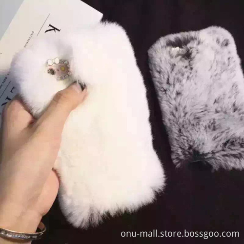 Trade Assurance Supplier Soft Rabbit Fur Phone Case for iPhone 5s 4s 6 6 Plus, Case for iPhone 6s Plus Wholesale
